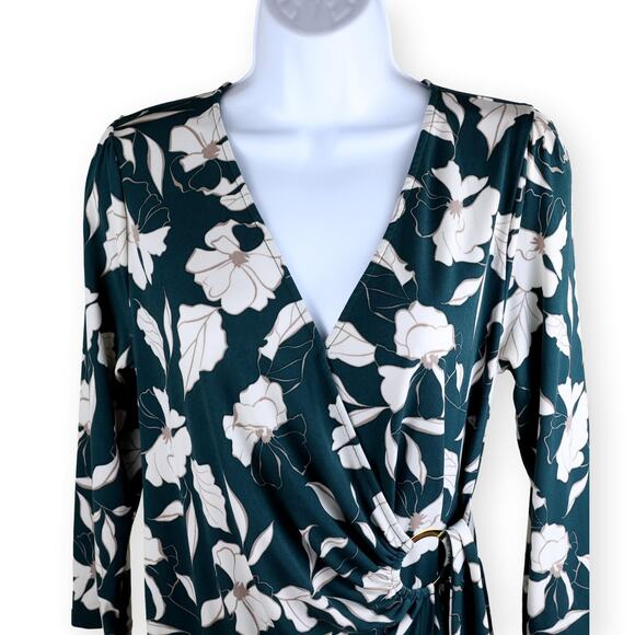 BEACON Jai Floral 3/4 Sleeve Ring Detail Knit Top M - Picture 2 of 6